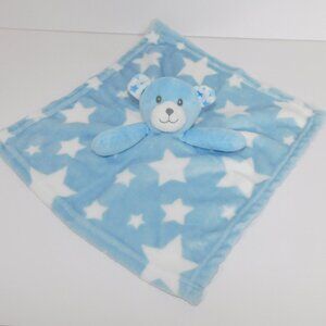 Activities Baby Mode Blue Bear White Stars Plush Security Blanket Baby lovey